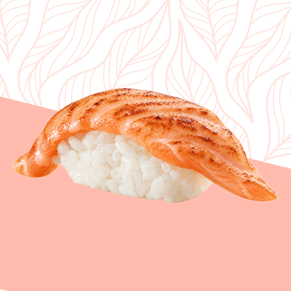 9. Flamed Salmon Nigiri 2 pcs